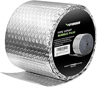 VIVOSUN Insulated Spiral Pipe Wrap Insulation Bubble Film 6-Inch by 25-Feet