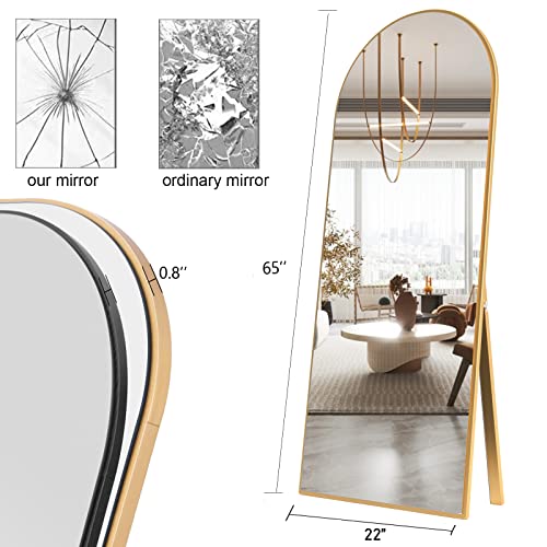 Neuweaby Arched Full Length Mirror 65"X22" Arch Floor Mirror With Stand Large Wall Mirror Full Body Mirror Gold Standing Hanging Or Leaning Against Wall For Bedroom Entry, Bedroom, Living Room #TOP2