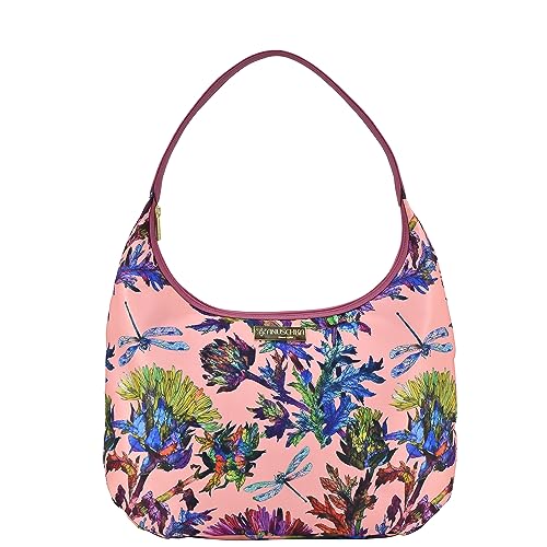 Image of Anuschka Large Sling Hobo - Wanderlust Collection - Nylon Fabric with Genuine Leather Trim and Artwork Print