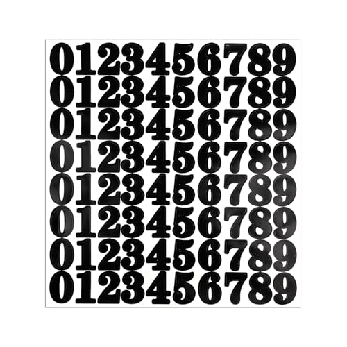 1''Waterproof Vinyl Number Stickers 1-9, Without Residue Left for Sorting, Office, School, Lockers(5 Sheets,400 PCS,Black) (5, 1 Inch)