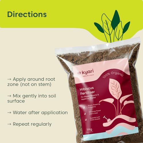 Image of Kyari Hibiscus (Gudhal) Fertilizer for Flowering Plants 1kg | Plant Food for Bigger Blooms, Greener Leaves & Stronger Roots | Nutrient-Rich Fertilizer for Home Garden Plants