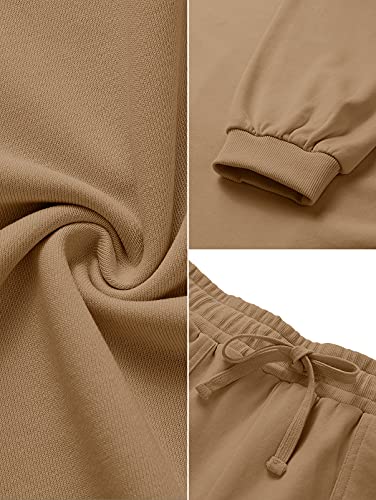 Image of MEROKEETY Women's 2023 Fall Oversized Batwing Sleeve Lounge Sets Casual Top and Shorts 2 Piece Outfits Sweatsuit