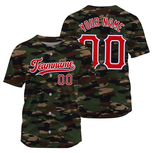 Jersey de Béisbol Personalizado Camuflaje para Hombres, Mujeres y Jóvenes, Nombre y Número Bordados, Camisetas Deportivas