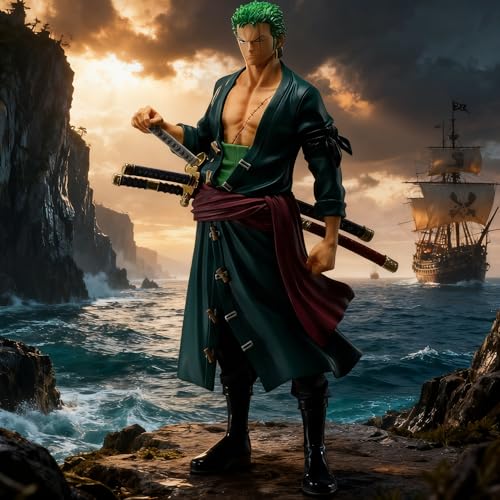 Image of Lefan Action Figure Limited Edition for Home Decors, Office Desk,Study Table & Car Dashboard | Attractive Lightweight Durable | Home & Office Decoration Gift (Anime Bend Zoro with Flare)