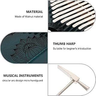 BIENKA 1 Ensemble Kalimba de Piano à Doigts Pratique à 17 Tons avec Motif Lotus Exquis Piano - Les Beatles, Paul McCartney, John Lennon, RIngo Starr, George Harrison BIENKA 1 Ensemble Kalimba de Piano à Doigts Pratique à 17 Tons avec Motif Lotus Exquis Piano – Image 3