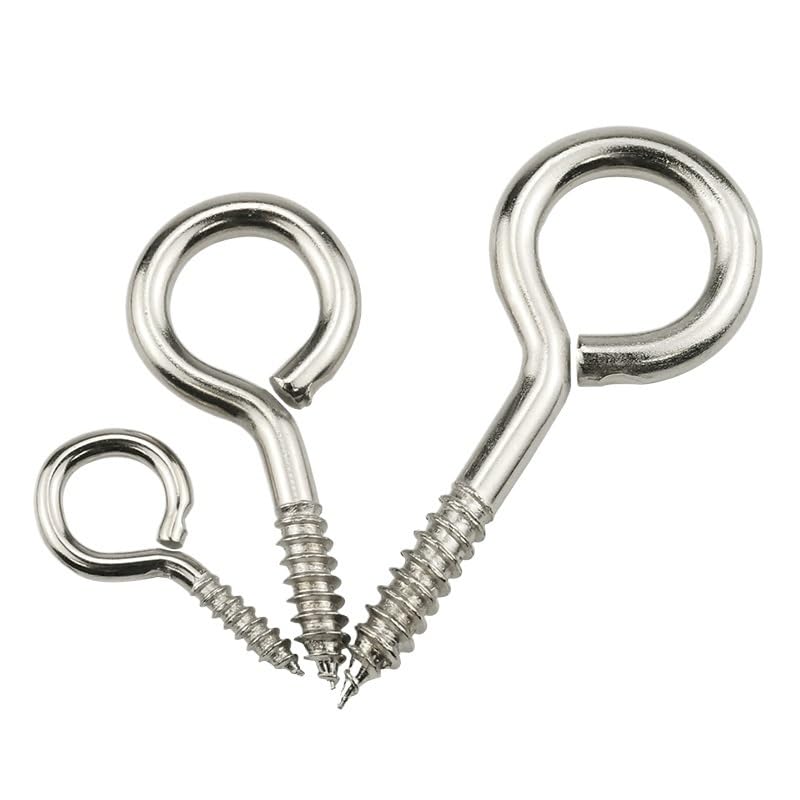 LYHYDMA Tornillo de gancho autorroscante, ganchos de ojo grandes y resistentes, 30/20/10 piezas, tornillos de ojo de madera, perno de enganche grande(Color 2,NO.1 30pcs)