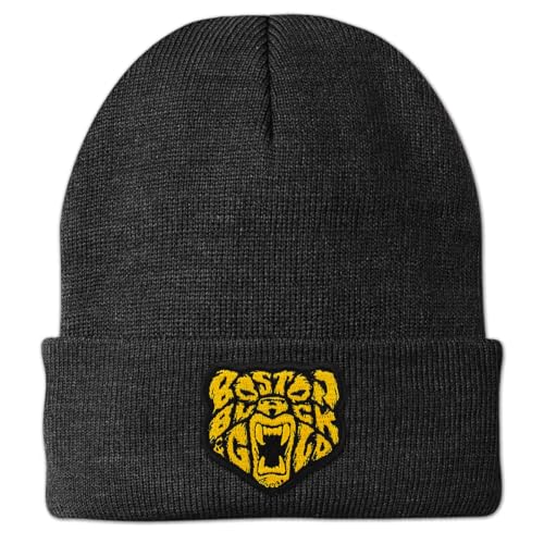 Chowdaheadz Black & Gold Bear Patch Cuff Knit - Unisex Winter Hat