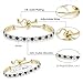 Tennis Bracelets for Women White Gold Plated Diamond AAA+ Cubic Zirconia CZ Dainty Classic Adjustable Slider Bracelet Silver Fashion Jewelry Wedding Gift (Yellow God-Bule CZ)