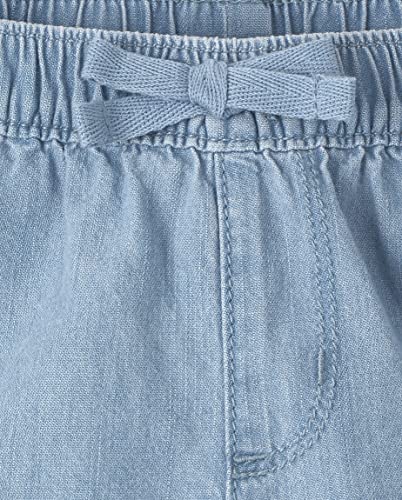The Children's Place Baby Girls' and Toddler Tie Front Denim Pull On Shorts4