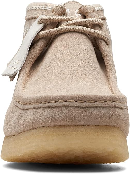 Image of Clarks Womens Wallabee Suede Fringe Lace Up Flats