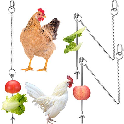 3 stuks kippenvogel groenten spies fruithouder, vogel fruithouder roestvrij staal vogeltraktatie spies, voedselvoer… - Afbeelding 3
