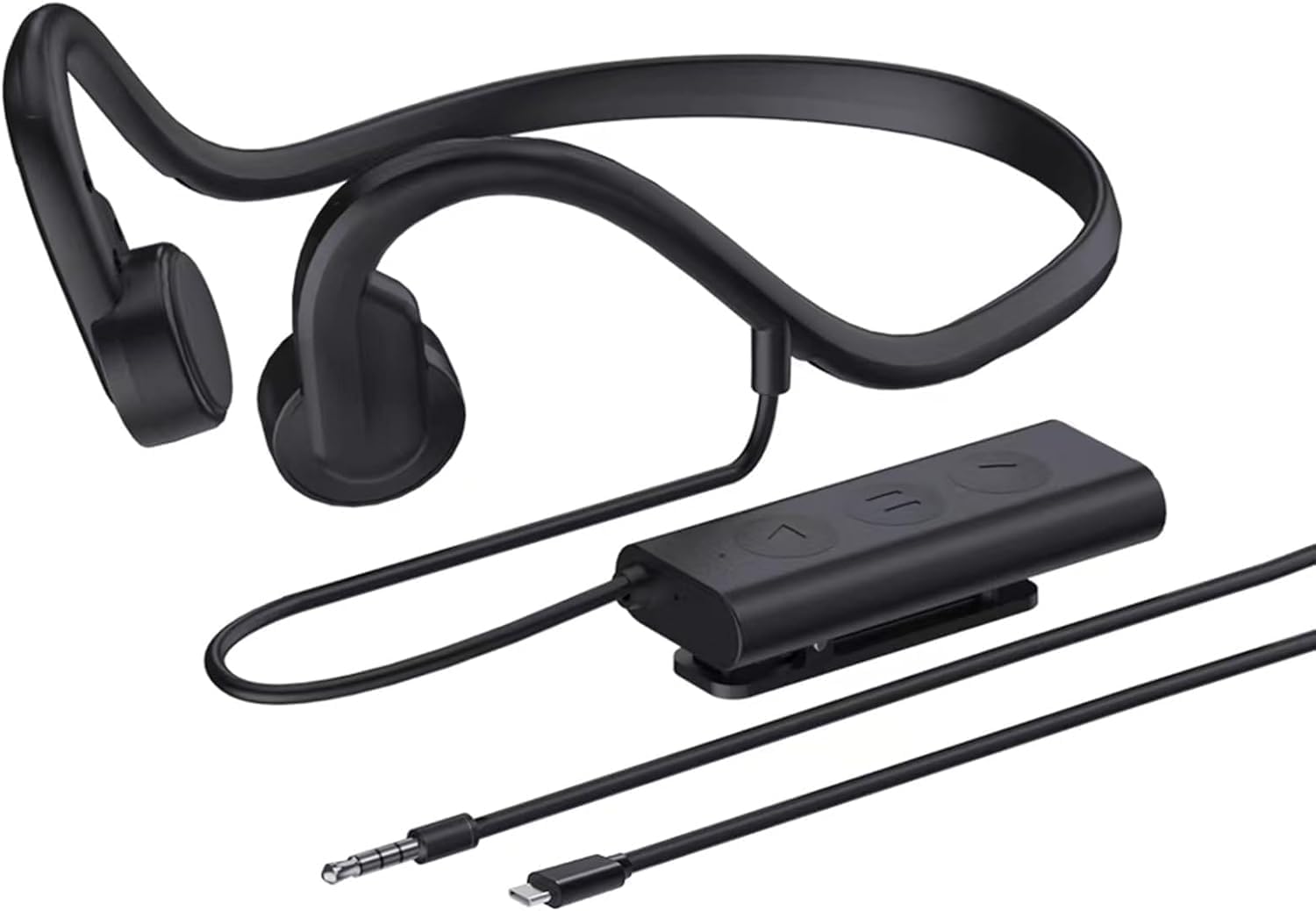 Cuffie A Conduzione Ossea Cablate, 3,5 Mm O Tipo C, Cuffie Aperte per Esterni, Riduzione del Rumore Impermeabile E Anti-Sudore con Microfono, per Corsa, Sport, Fitness, 3.5mm/Type C