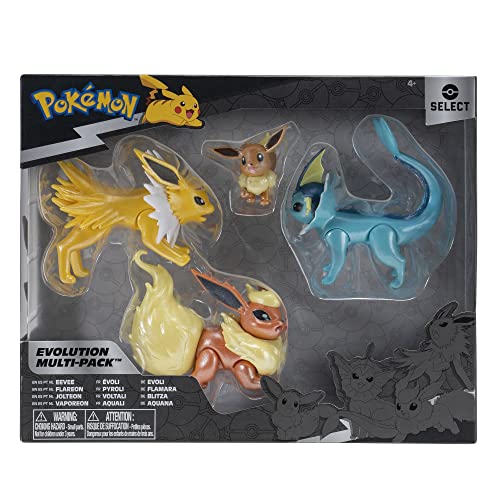 Bizak Pokemon Multievolution Eevee 4 Figuras, Set de Regalo con Figuras de Gran Detalle, articuladas y evolucionadas (63222837)
