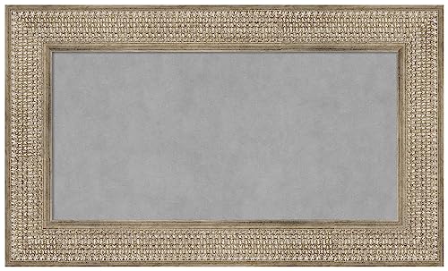 Amanti Art Silver Framed Magnetic Board, 30x18, Traditional Office Decor