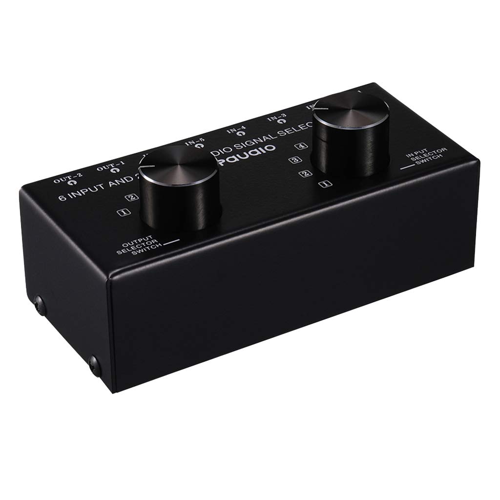 Leeadwaey 6 entrada 2 salida estéreo audio selección altavoz conmutador RCA puerto
