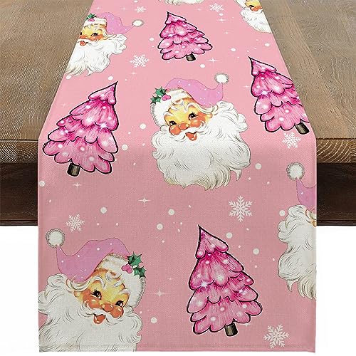 Ohok Weihnachten Tischläufer 33 x 183 cm, Leinen Weihnachten Serie...