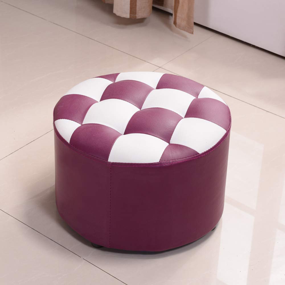 Pouf repose-pieds ottoman cube 40x26cm en faux cuir pour salon