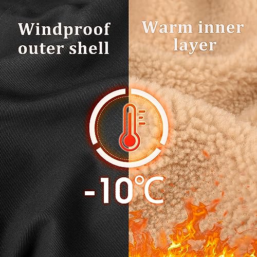 Men's Winter Lapel Cargo Military Trucker Work Cotton Jacket Coat Fleece-Lined Warm Utility Coat for Outdoor Hiking Camping4