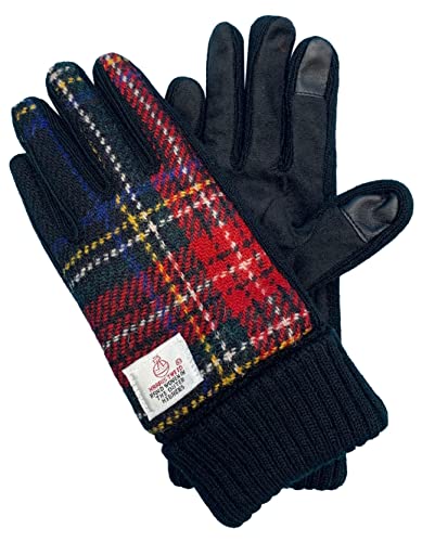 [nature et evoluer] ハリスツイード Harris Tweed レディース 手袋 ニットマチ スマホ対応 LSGB028 BLCK