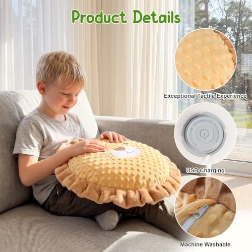 Image of Bmag 13.39 inchx12.6 inch Lion Sensory Vibrating Pillow for Kids and Adults