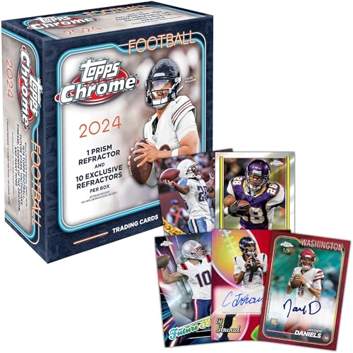 2024 Topps Chrome Football Cards Factory Sealed Mega Box