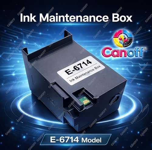 Image of CANOFF T6714 Ink Maintenance Box with Chip Replacement for WF-C878R WF-C879R WF-C8190 WF-C8690 WF-C869R Printer Waste Ink Collector Tank Compatible Absorber Unit Reset Chip Service Replacement Part