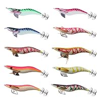 Lot De 10 Leurres Crevette Lumineux YFPICO – 3,5 Cm – Hameçon Acier Carbone – Pour Seiche, Calmar, Pêche En Mer