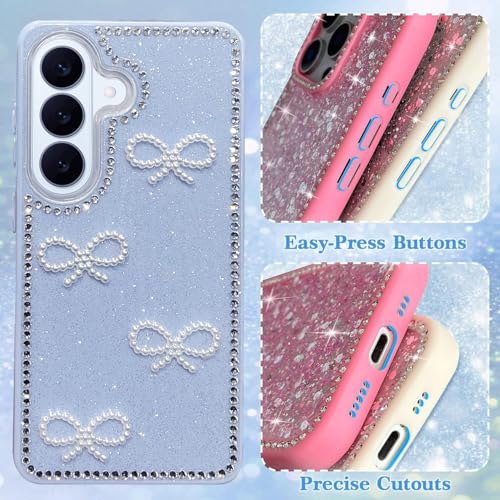 Image of DIZORO for Samsung Galaxy S26 Plus 5G case,Cute Bow Tie Aesthetic Phone Case,Trendy Slim Hard IMD Shockproof Protective Bumper Designer Phone Back Cover for Women Girls - Sierra