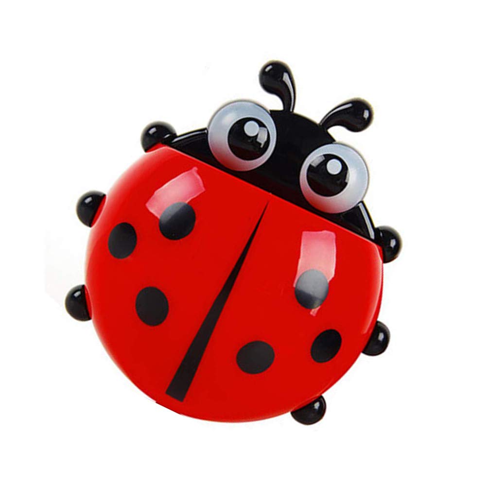 U/K Ladybird Installed Red Toothbrush Holder Red Gifts and Thanksgiving Decorations Creative and Useful