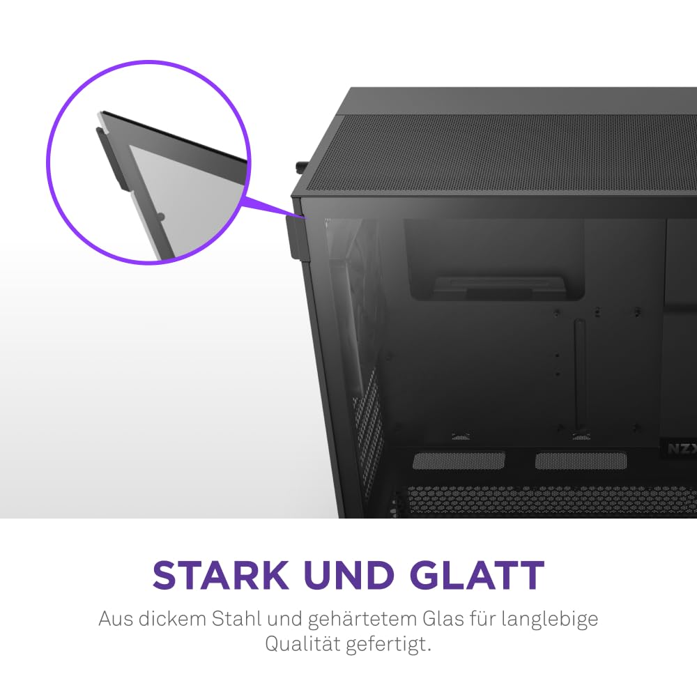 NZXT H5 Flow - Compact ATX Mid-Tower PC Gaming Case - High Airflow - 2 x 120mm Fans Included - 360mm Front & 240mm Top Radiator Support - Cable Management System - Tempered Glass - Black