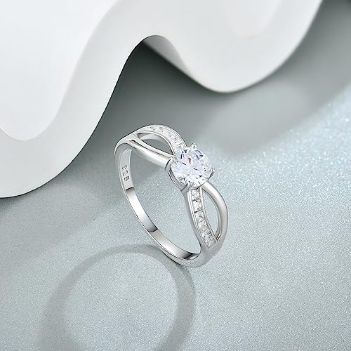 Infinity Promise Rings for Her 925 Sterling Silver Cubic Zirconia Rings Wedding Anniversary Engagement Rings for Women Wife Mother3