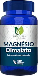Suplemento Alimentar Magnésio Dimalato 120 Cápsulas – Suplemento de Alta Absorção – Fonte de Magnésio para Músculos, Ossos e Energia – Cápsulas de 500mg – Muscular e Neurológica - ORIGINAL