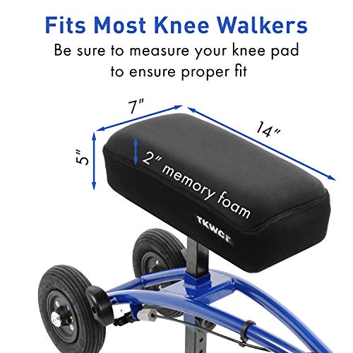 Knee Scooter Memory Foam By Tkwc Inc - Two Inch Thick Memory Foam Knee Pad And Cover - Fits Most Knee Walker Models #TOP3