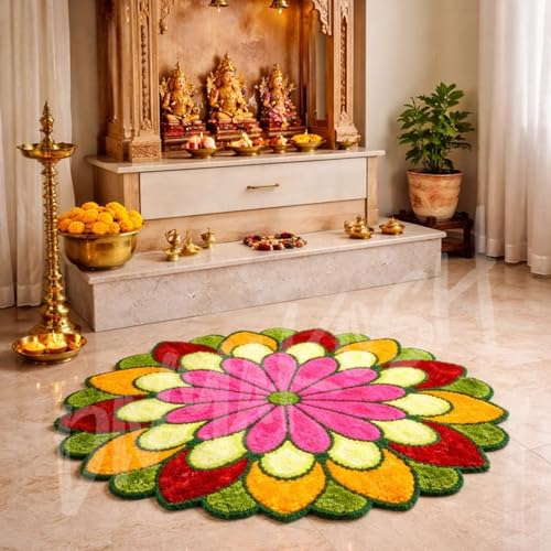 Image of Divyakosh Items for Home Decoration, Artificial Flower Hangings (Yellow) (Flower Mat)
