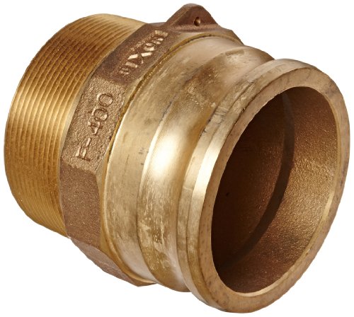 Dixon 400-F-BR Brass Boss-Lock Type F Cam and Groove Hose Fitting, 4" Plug x 4" NPT Male