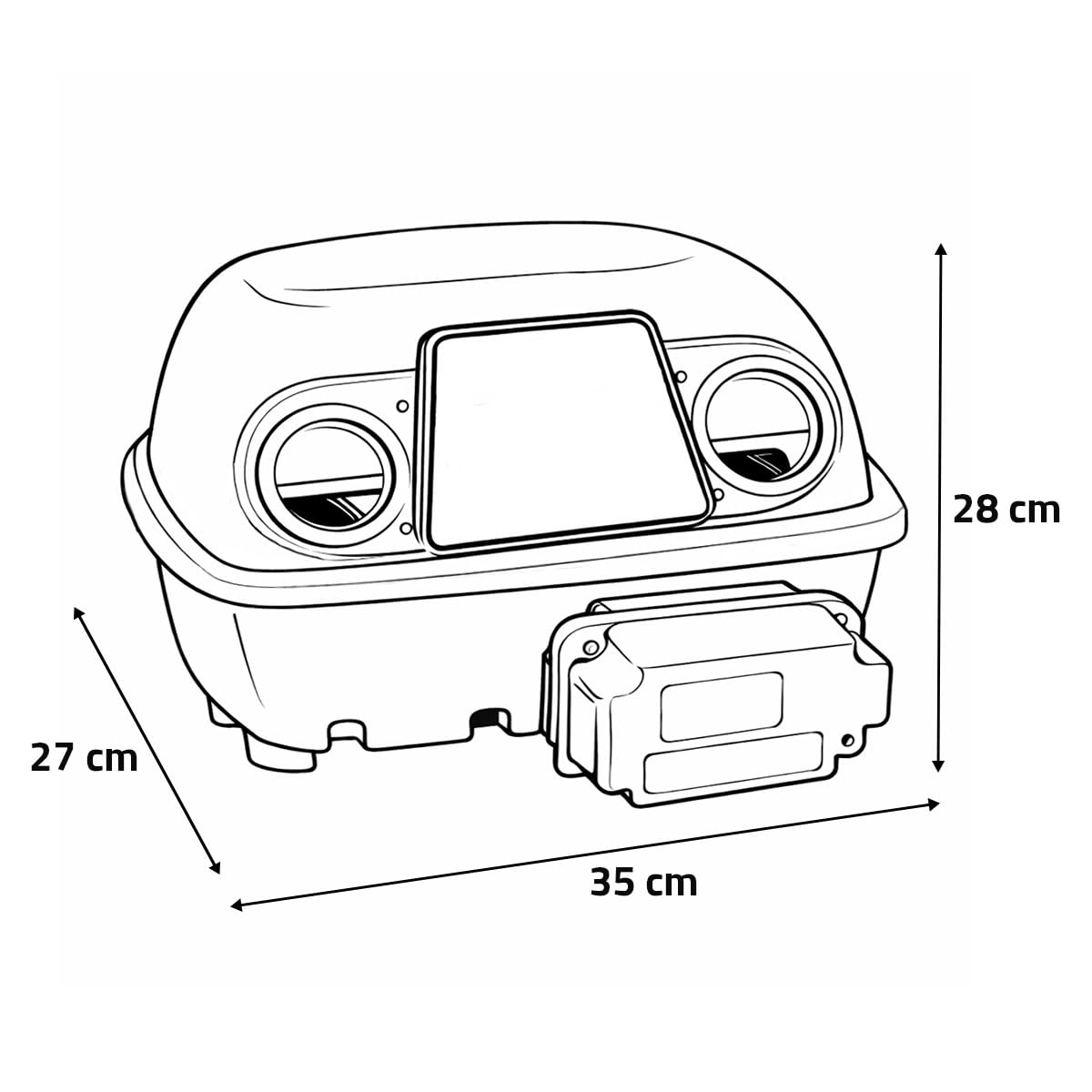 Incubadora digital ET12 SUPER con unidad giradora de huevos OVOMATIC y aditivo antibacteriano Biomaster - RIVER Systems - Capacidad 12 huevos medianos o 48 pequeños