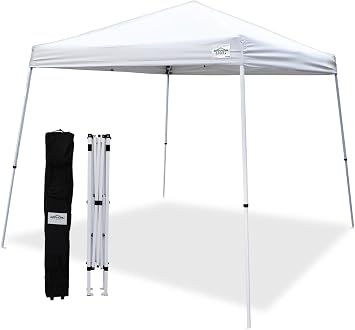 Caravan Canopy Cirrus Instant Slant Canopy Kit 8 x 8 White, 42.25 Sq. Ft of Shade, Slant Leg, Incudes Roller Bag
