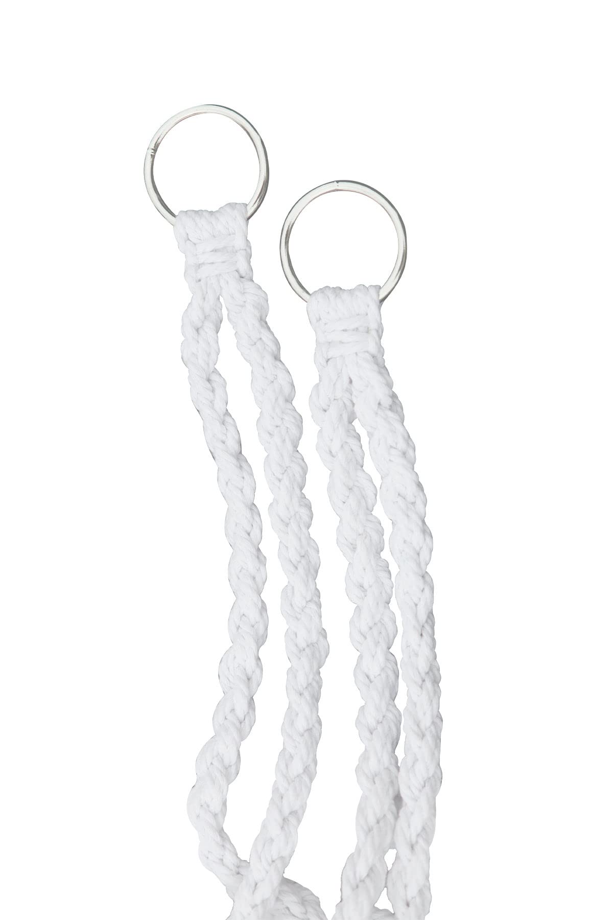 Fauteuil suspendu Relax 80 cm avec coussin - Blanc - Panier suspendu pour l'intérieur et l'extérieur - Fauteuil suspendu flottant - Panier balançoire en coton tressé pour l'extérieur