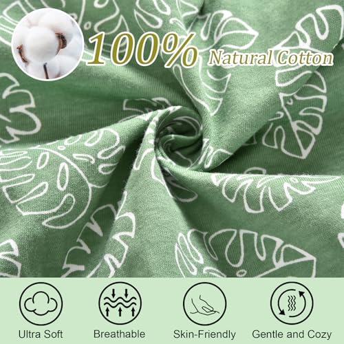 Image of david's kids 100% Cotton 3 Pack Baby Swaddle Wrap for 0-3 Months, Soft Breathable Swaddle Blanket for Newborn Infant, Adjustable Baby Wrap for Boys Girls, Newborn Essentials, Leaf