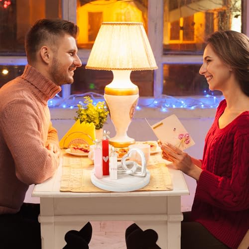 Décoration table Saint-Valentin bois rustique | Panneau cœur rouge rose