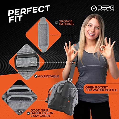DEPO Sports 2IN1 Pack | Gym/Duffel Bag + Water Bottle | Weekender and Overnight Travel Bag | 1L BPA Free Water Bottle with time Markings | Men & Women 45L Sports, Swimming, Travel, Camping Bag