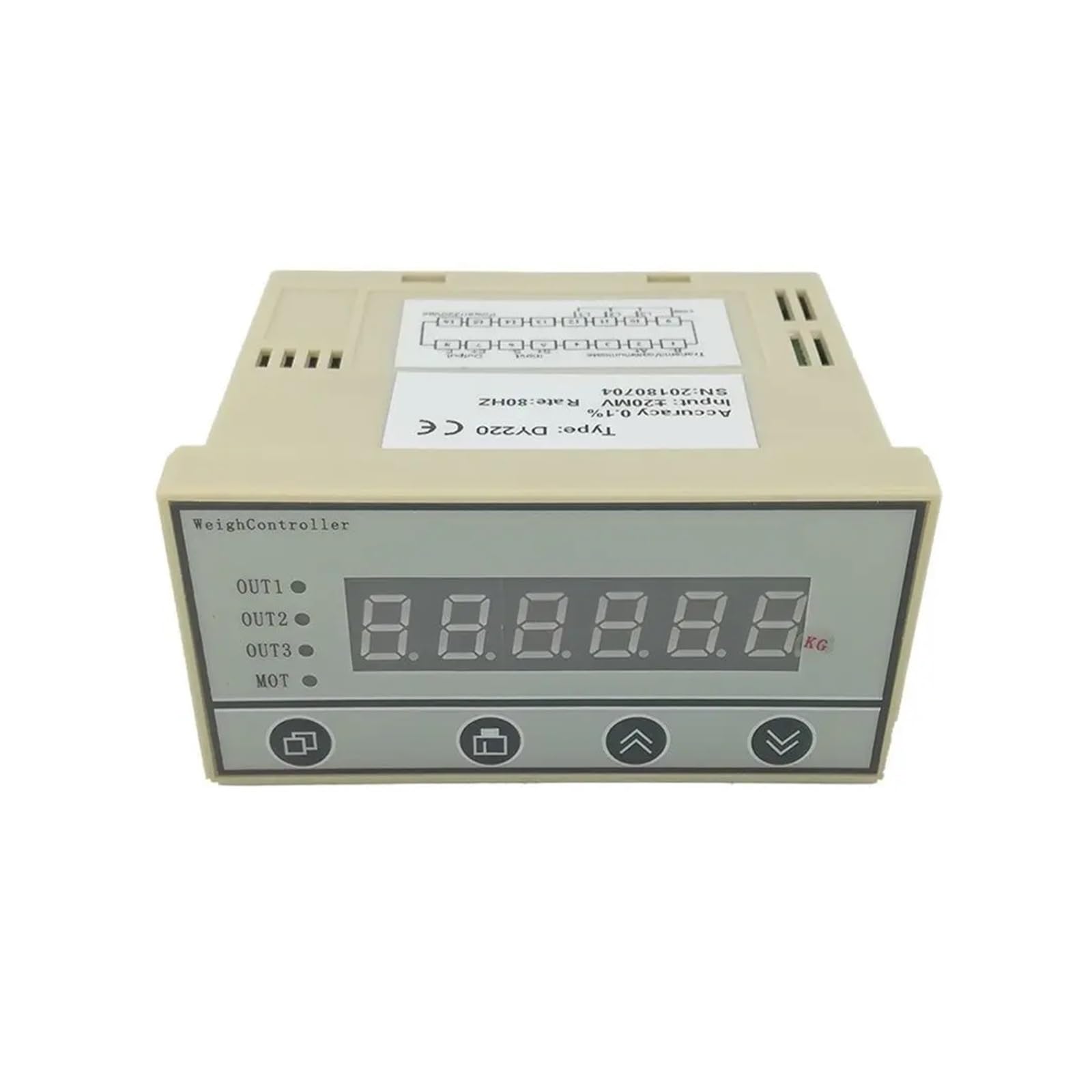 CUNTO Load Cell 6 Digit LED Display Indicator Value, Weight Controller Relay 4-20mA RS485 Output Transmitter (Size : 3 Relay outputs)