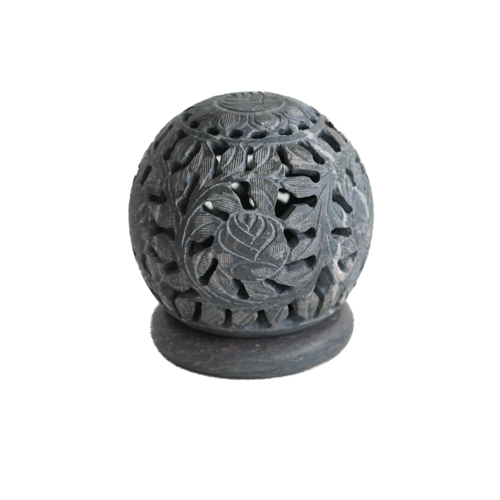 Porte-encens Et Lanterne CÔNE Bitto En Pierre Naturelle – Hauteur 10,5 Cm – Commerce équitable