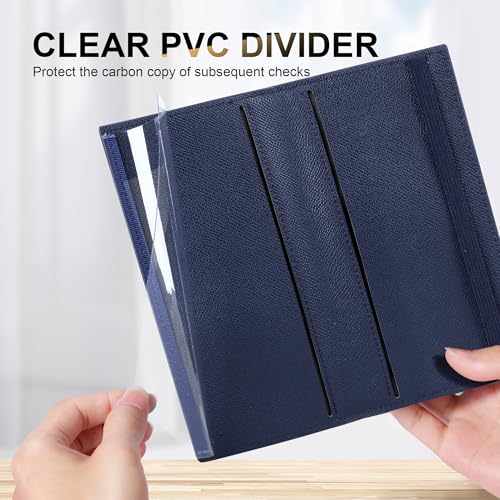 Image of CASMONAL Checkbook Covers for Personal Checkbook Holder RFID Premium Vegan Leather Checkbook Cover for Duplicate Checks
