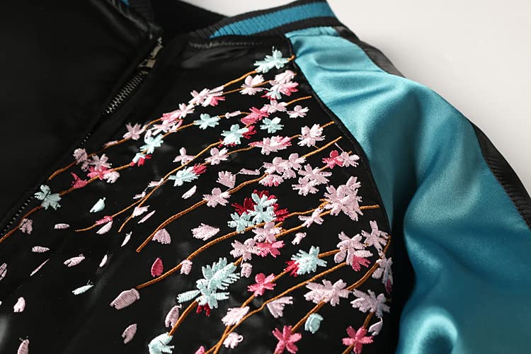 JYHBHMZG Carp Embroidery Couple Jacket.Korean Style Loose Casual.Retro Spring/Autumn Baseball Uniform4