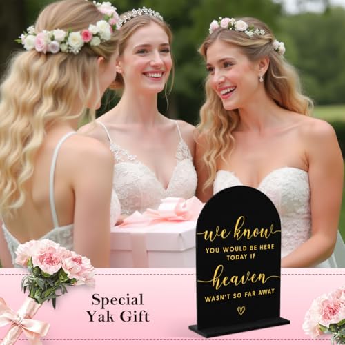 Wedding Memorial Sign,We Know You Would be Here Today If Heaven Sign,Wedding Signs,Arch Acrylic, Wedding Sign for Ceremony and Reception, Wedding Decoration, Wedding Supplies 5 x 7 Inch (Black)