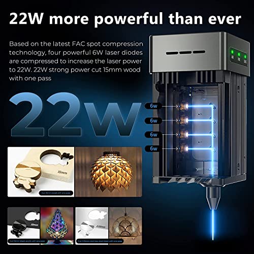 Image of 3IDEA Official Creality Falcon 2 Laser Engraver 22W Cutter Machine, Strong Power Magical Engraving Integrated Air Assist 25000mm /Higher Accuracy 400x415mm