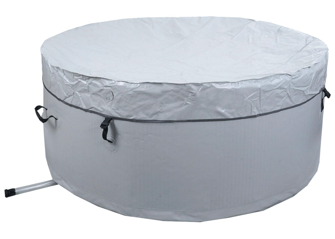 Mendler Whirlpool HWC-N97, Ersatz-Pool 5 Personen, In-/Outdoor aufblasbar Dropstitch-Gewebe, rund Ø180cm grau-weiß