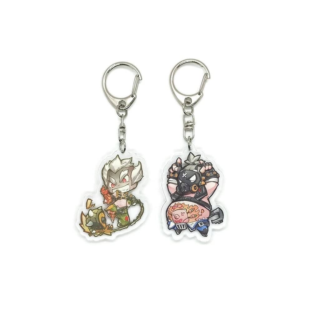 EBTY DREAMSSet of 2 Overwatc Acrylic Keychain Junkrat Roadhog