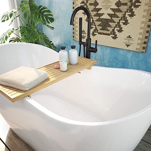 Dreamline Nile 59 In. L X 28 In. H Acrylic Freestanding Bathtub With Satin Black Finish #TOP6